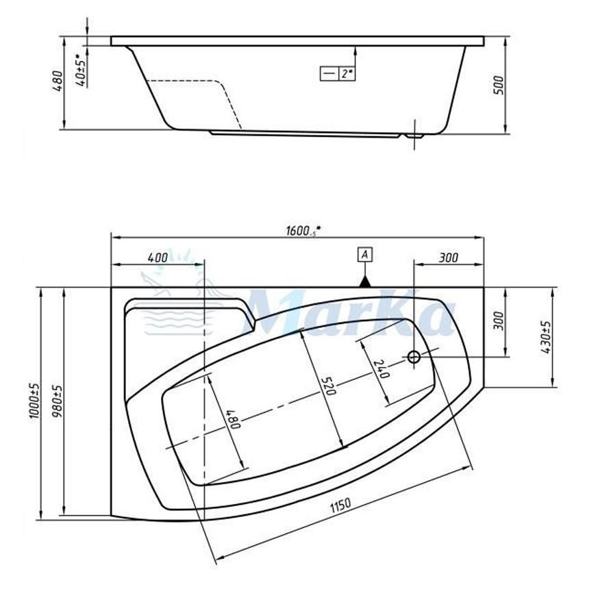 Ванная размеры. Ванна Assol 160 100. Ванна 1marka 